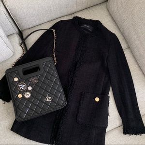 Zara black tweed jacket